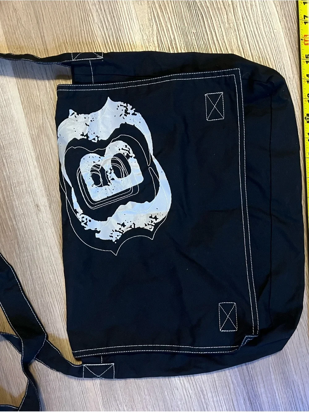 Bullhead Canvas Messenger Bag with White Graphic